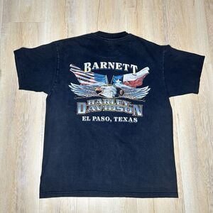 Vtg Harley Davidson Motorcycles T-Shirt Lrg Made In USA  Barnett  Rl Paso Texas